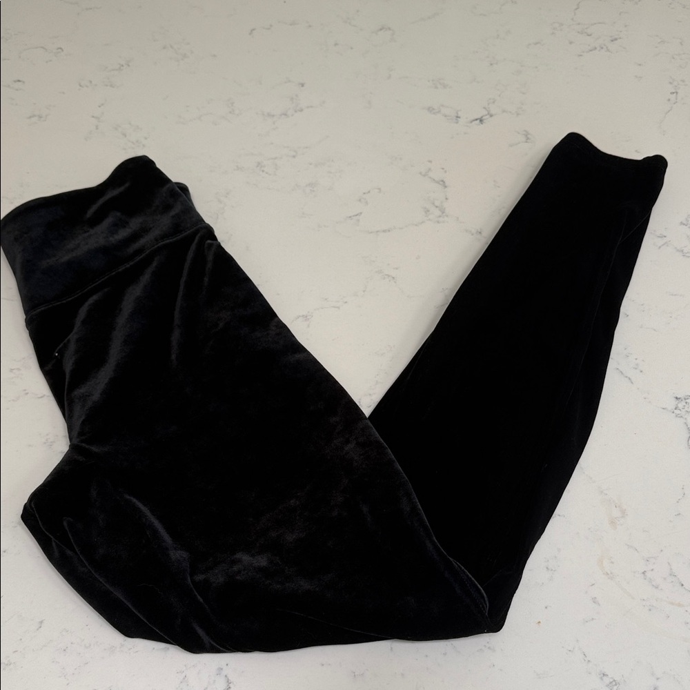 SPANX Kids Black Velvet Leggings - XL/14